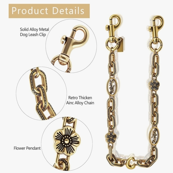 Gold Floral Chain Strap - Picture 2 of 5